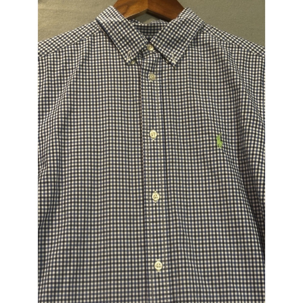 Polo Ralph Lauren Youth XL 18-20 Blue Check Button Down Long Sleeve Shirt